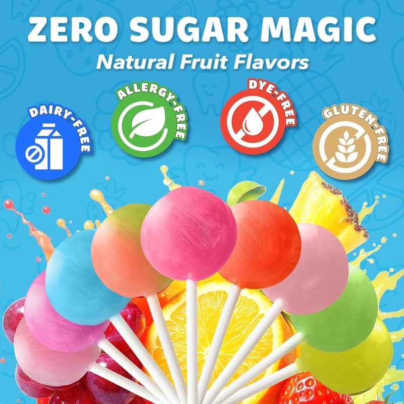 Zollipops Clean Teeth Lollipops, Sugar Free Candy with Xylitol, Watermelon & Blue Raspberry, 5.2 Ounce - Image 3